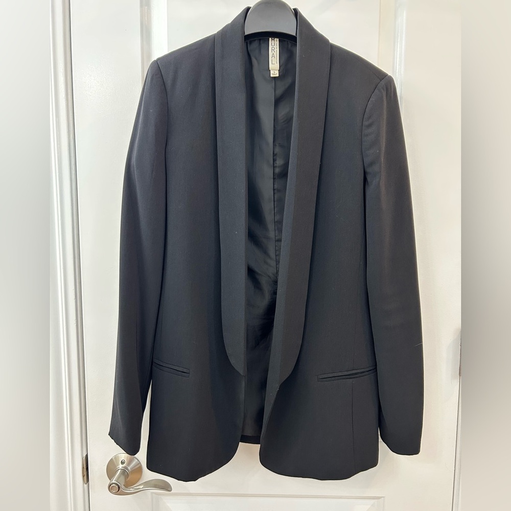 Mural Black Open-Front Blazer, Fully Lined – Size S